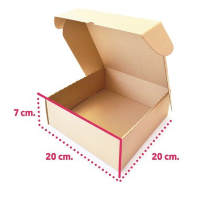 Corrugated Cardboard Box - Made from Recycled Material- 20cm x 20cm x 7cm